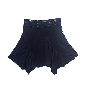 Vixen Black Studded High Waist Handkerchief Hem Skirt